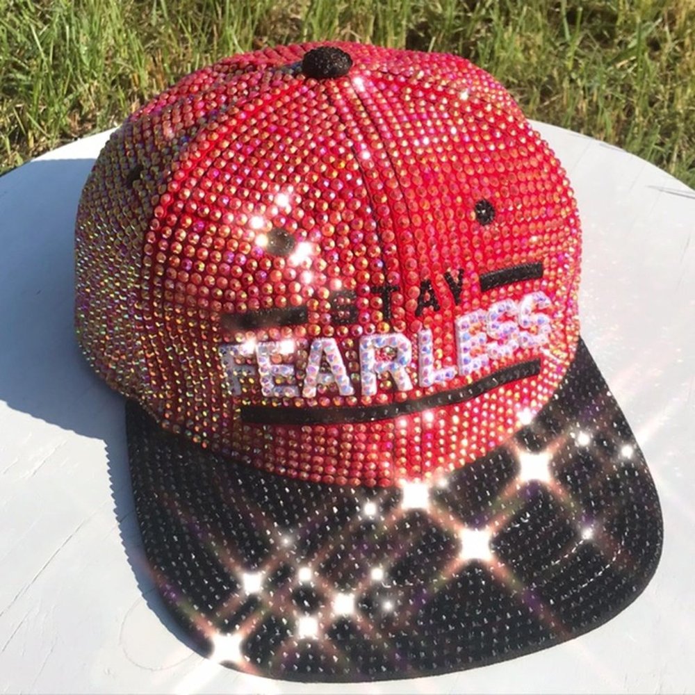 Authentic Wrestling WWE Nikki Bella Twins "Fearless" Bedazzled Gem Sparkle Hat